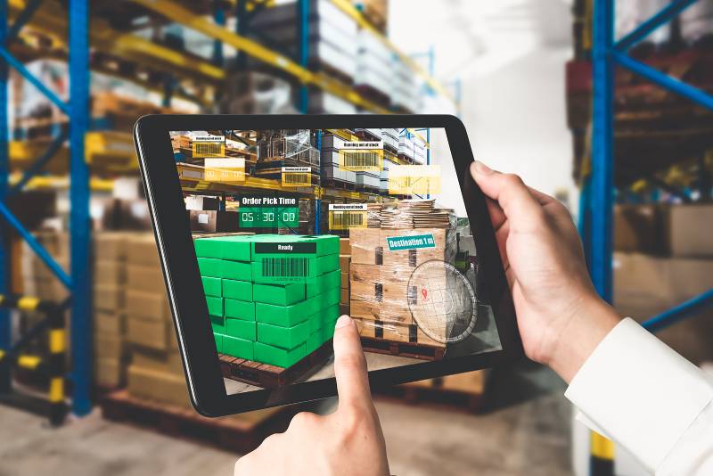 AR tablet in warehouse
